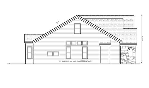Right Elevation image of ASCOT House Plan